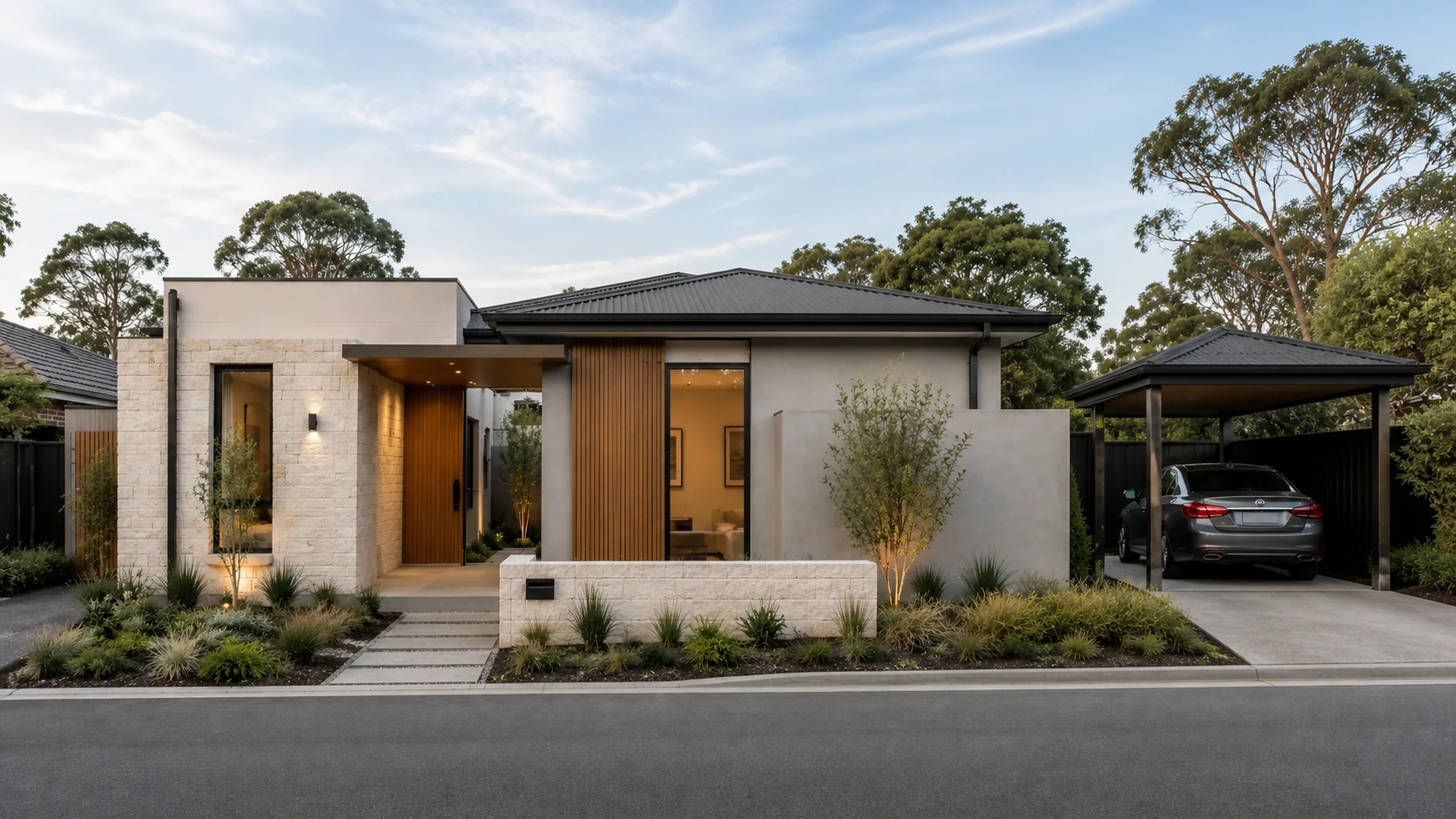 Guddu Nest residence with its separate carport