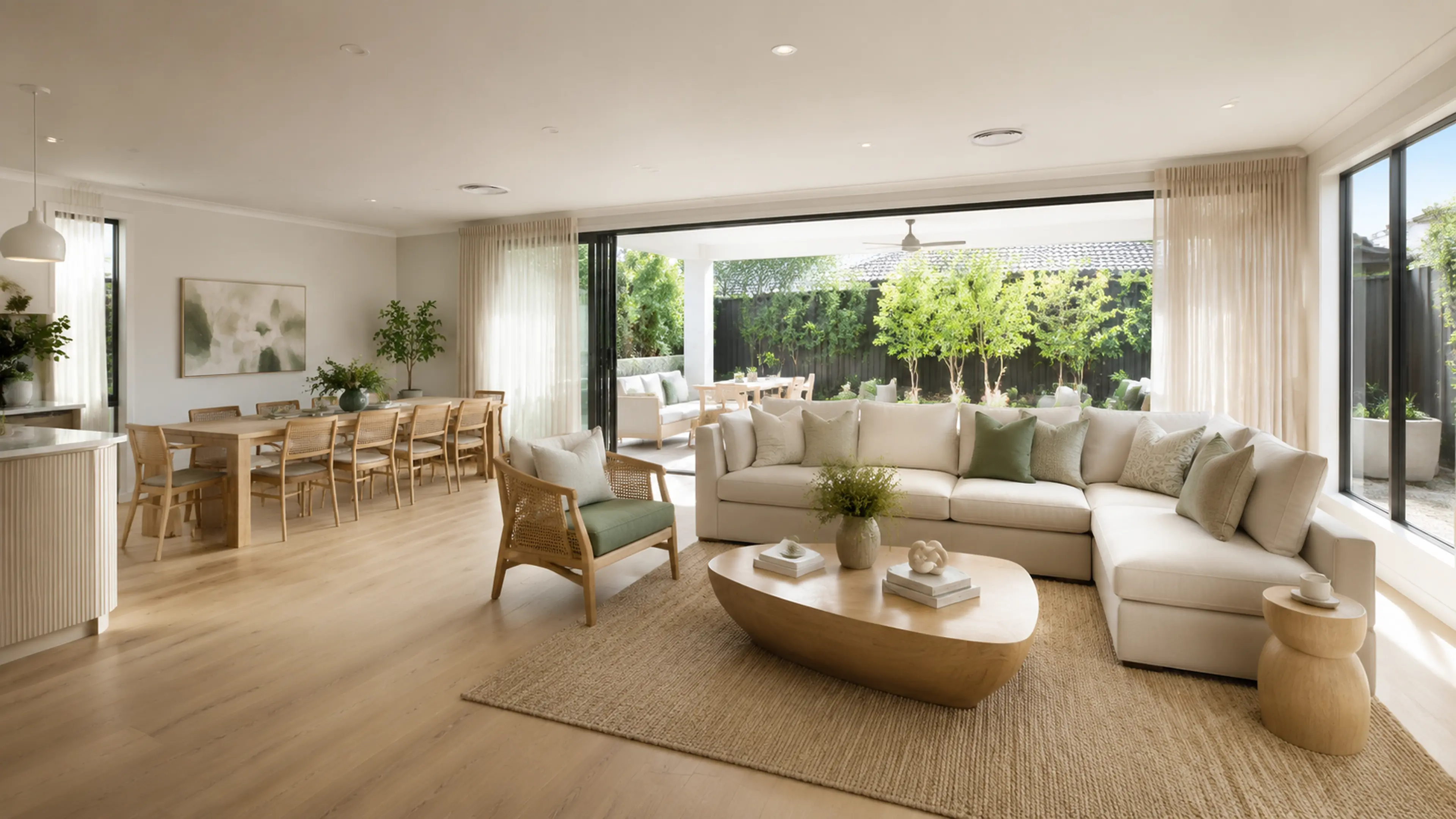 Spacious open-plan kitchen and living area for retirement living