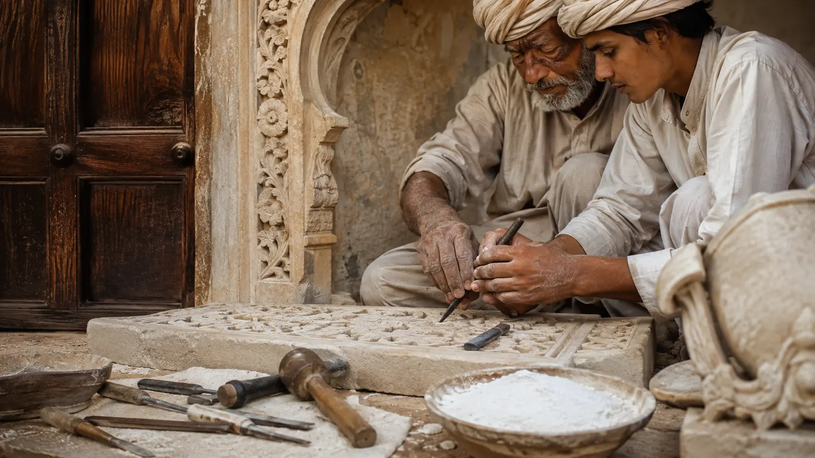 Stone craftsmanship passed from one generation to the next